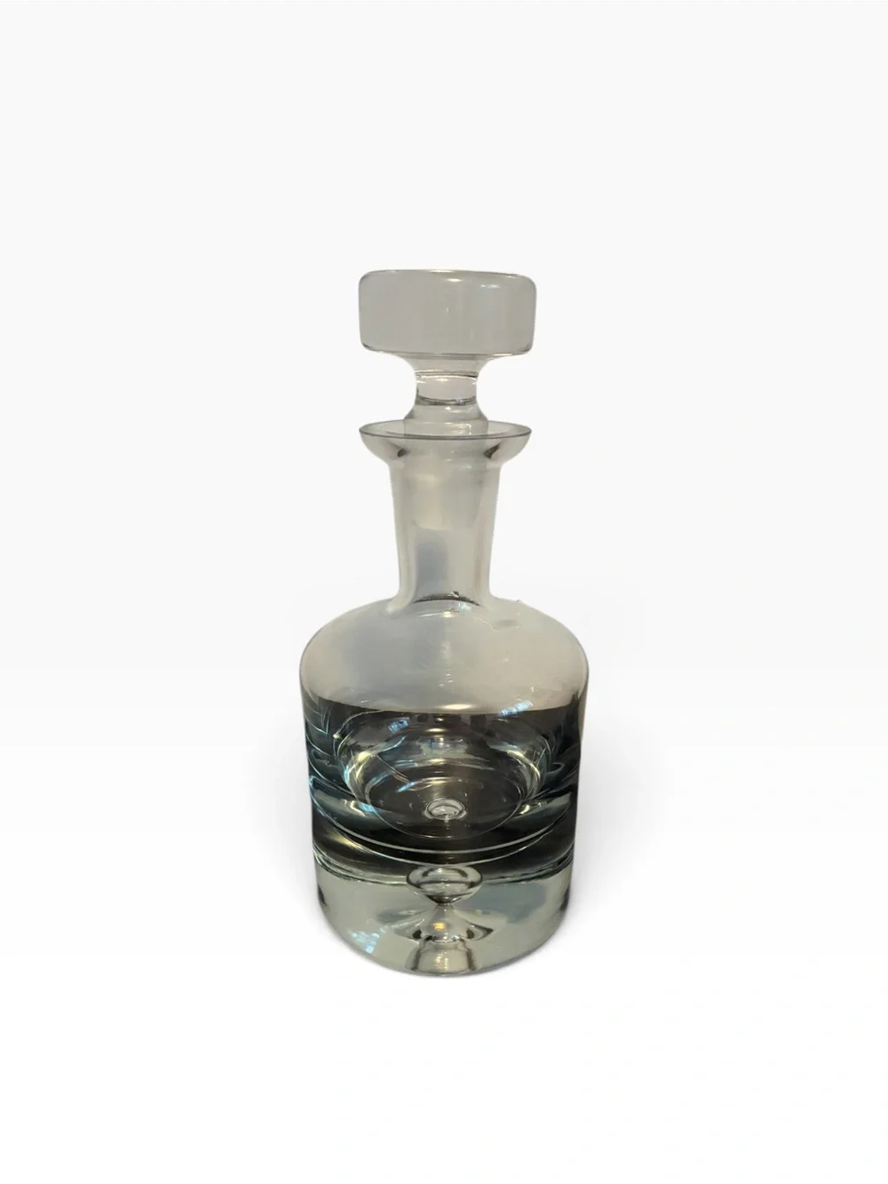 Vintage Krosno Glass Decanter Mid Century Vintage Bubble Base